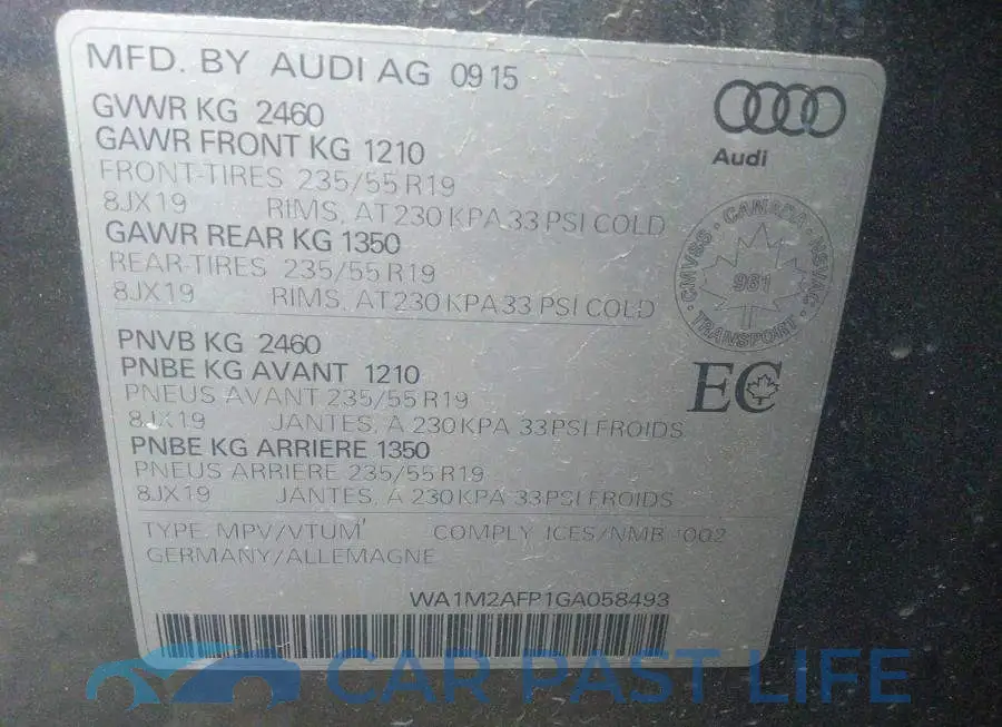 WA1M2AFP1GA058493# 9
