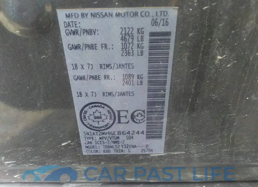 5N1AT2MV4GC864244# 9