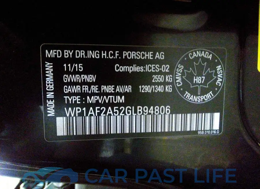 WP1AF2A52GLB94806# 9