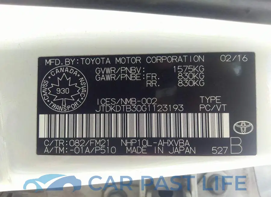 JTDKDTB30G1123193# 9