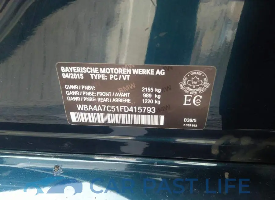 WBA4A7C51FD415793# 9