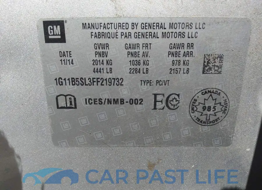 1G11B5SL3FF219732# 9