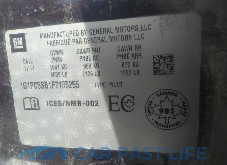 1G1PC5SB1F7135255# 9