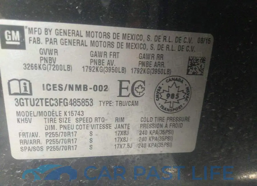 3GTU2TEC3FG485853# 9