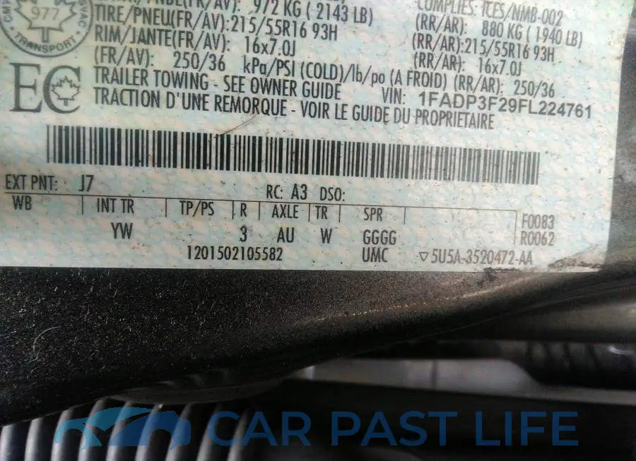 1FADP3F29FL224761# 9