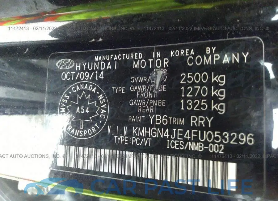 KMHGN4JE4FU053296# 9