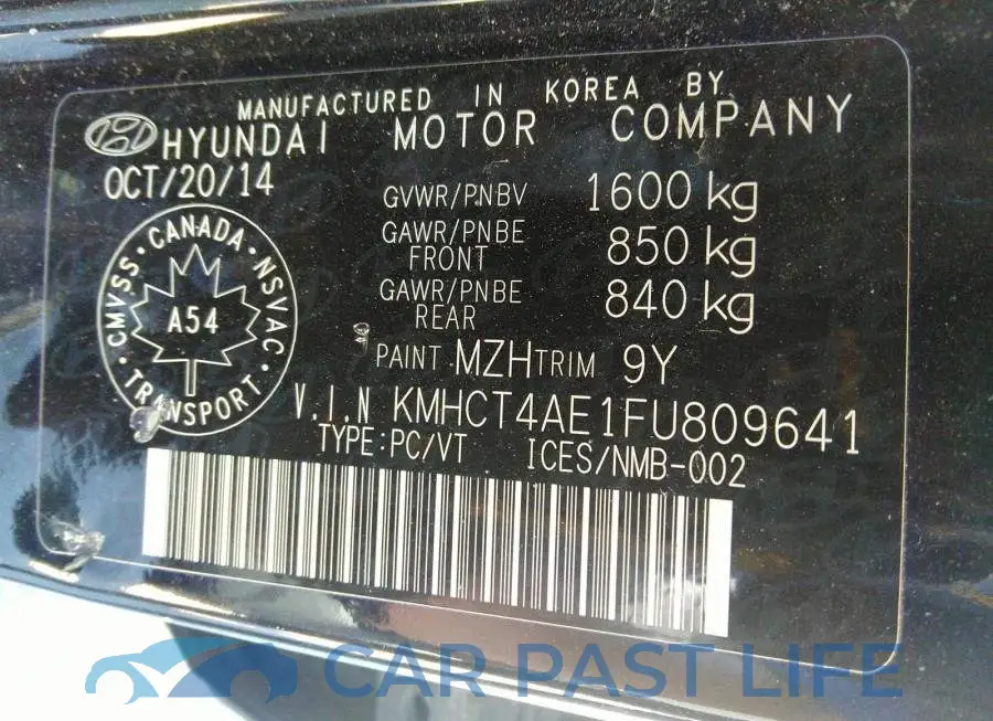 KMHCT4AE1FU809641# 9