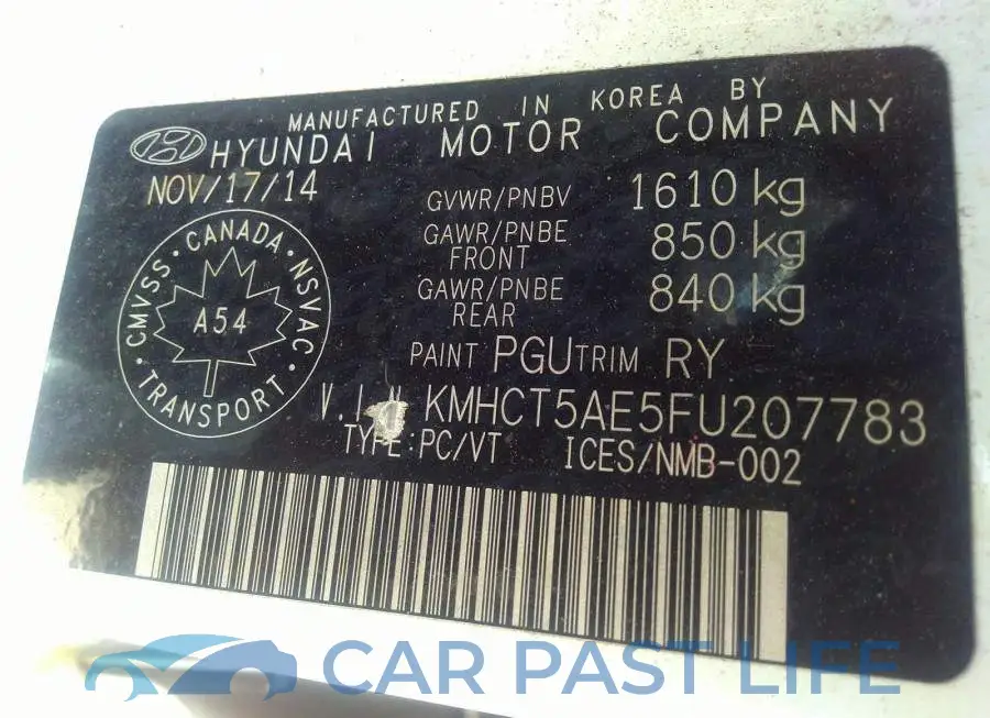 KMHCT5AE5FU207783# 9