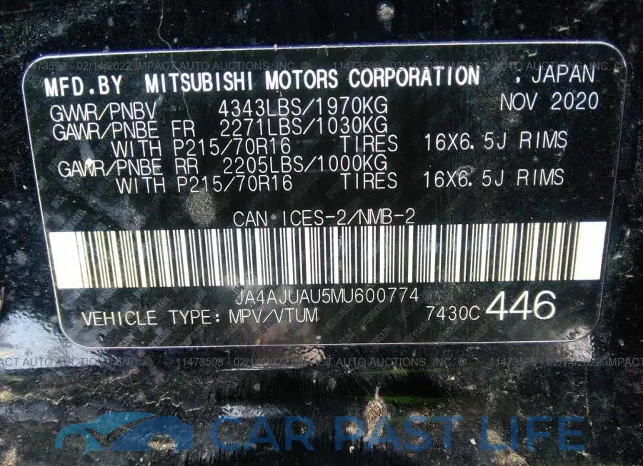 JA4AJUAU5MU600774# 9
