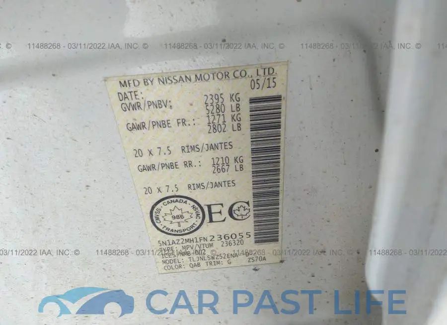 5N1AZ2MH1FN236055# 9