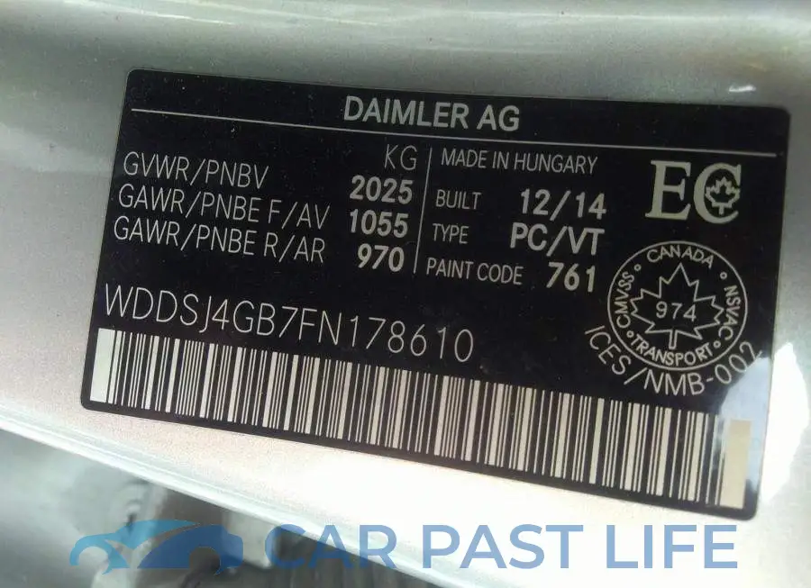 WDDSJ4GB7FN178610# 9