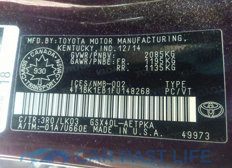 4T1BK1EB1FU148268# 9