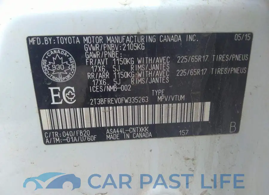 2T3BFREV0FW335263# 9