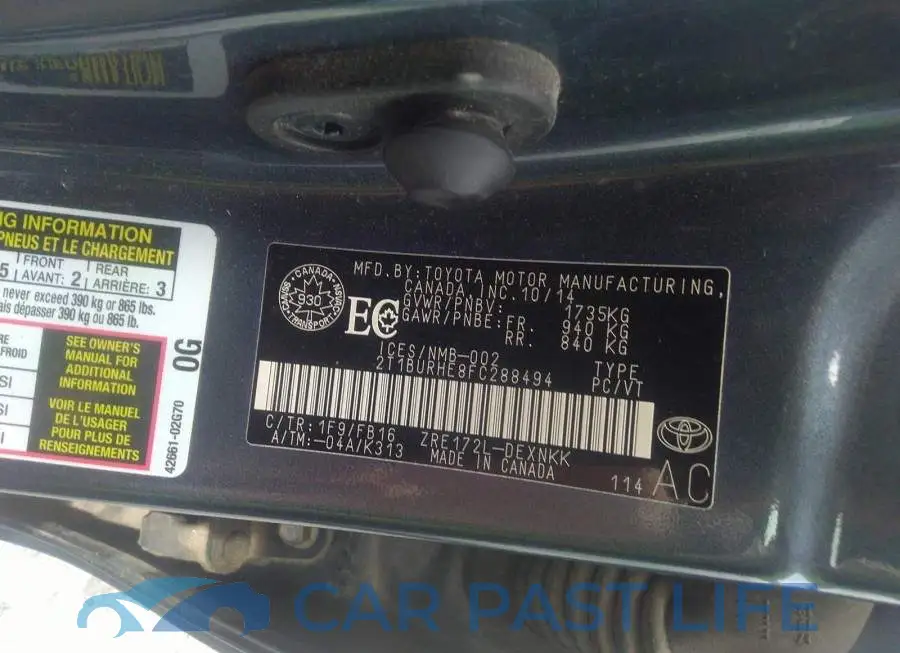 2T1BURHE8FC288494# 9
