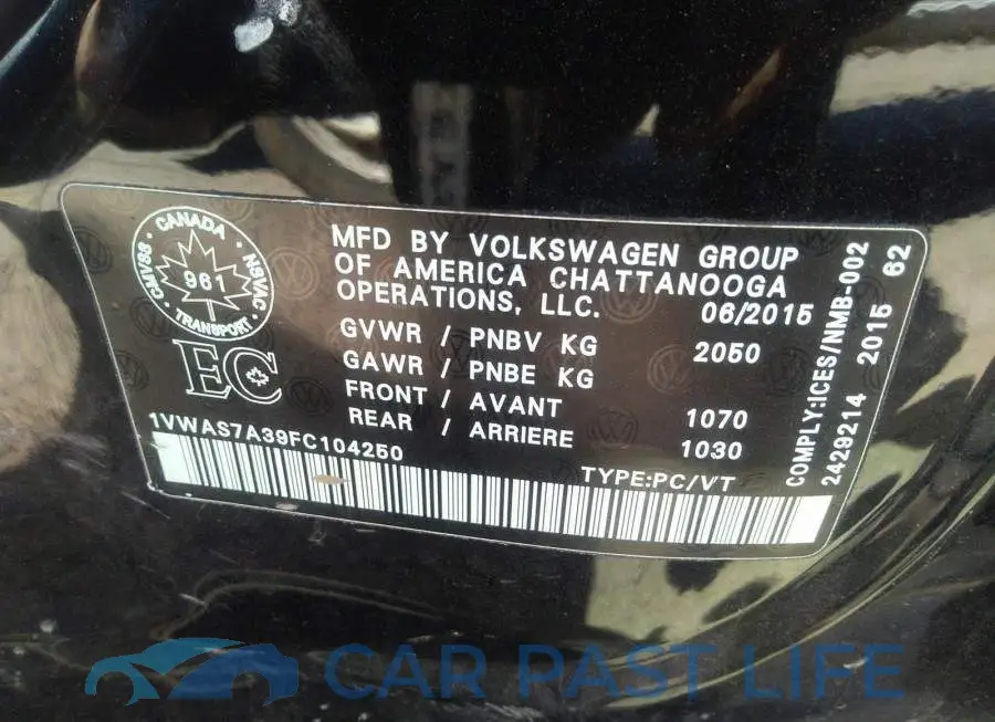 1VWAS7A39FC104250# 9