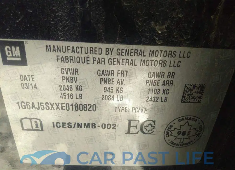 1G6AJ5SXXE0180820# 9