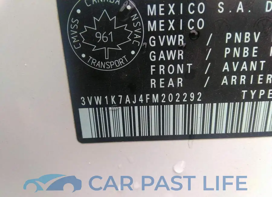 3VW1K7AJ4FM202292# 9