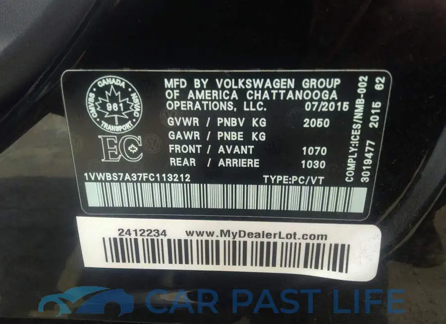 1VWBS7A37FC113212# 9