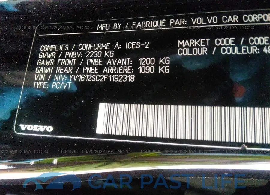 YV1612SC2F1192318# 9