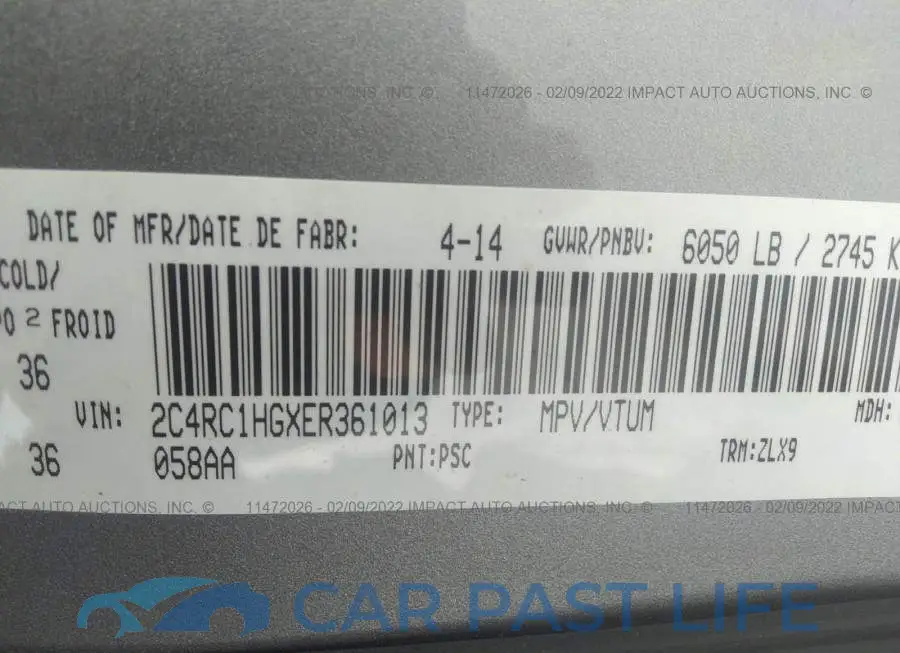 2C4RC1HGXER361013# 9