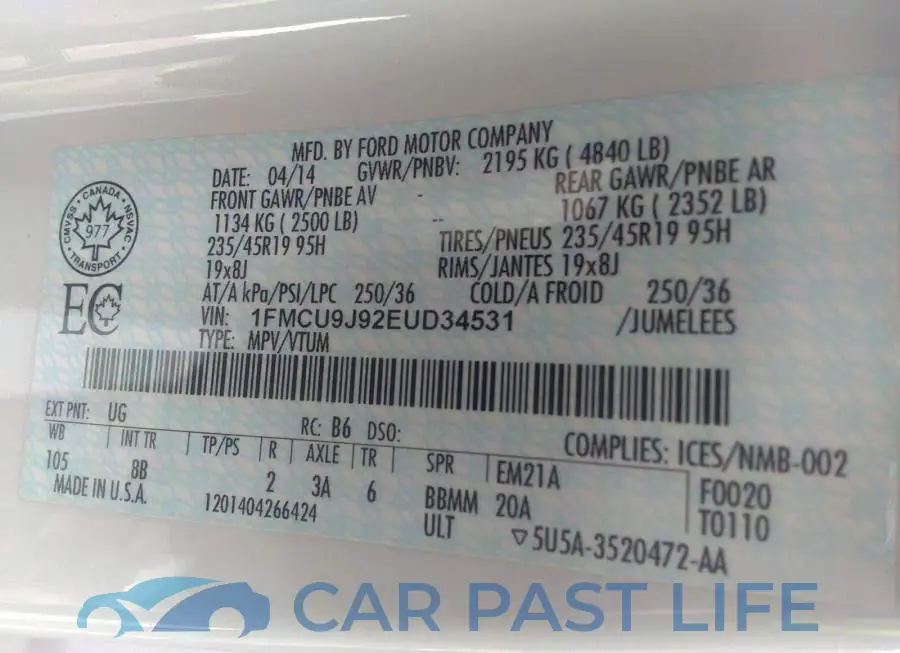 1FMCU9J92EUD34531# 9