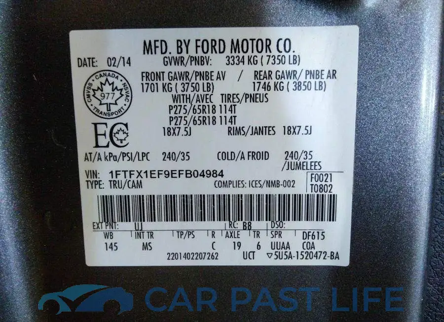 1FTFX1EF9EFB04984# 9