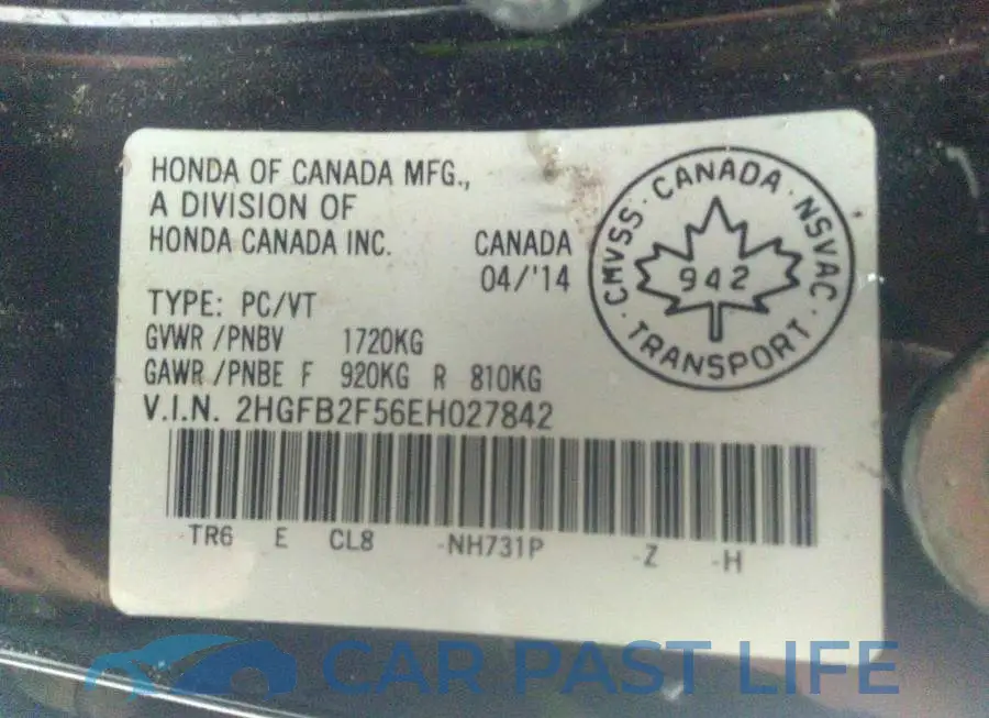 2HGFB2F56EH027842# 9