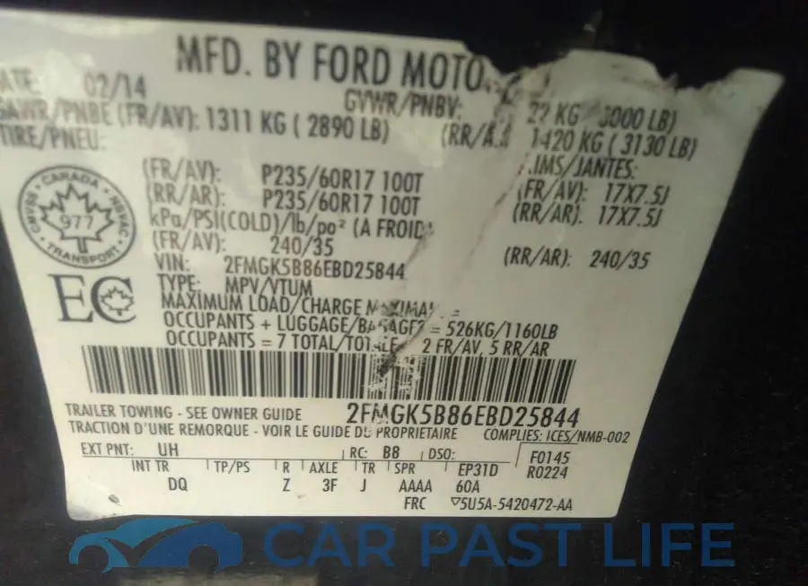 2FMGK5B86EBD25844# 9