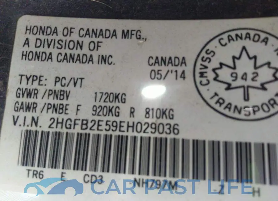 2HGFB2E59EH029036# 9