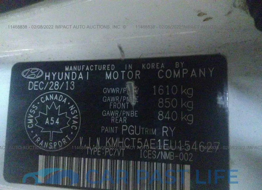 KMHCT5AE1EU154627# 9