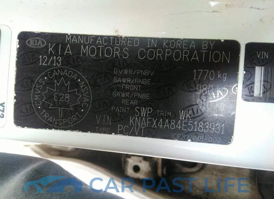 KNAFX4A84E5183931# 9