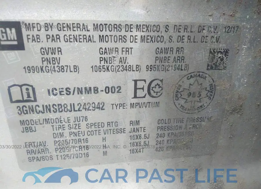 3GNCJNSB8JL242942# 9