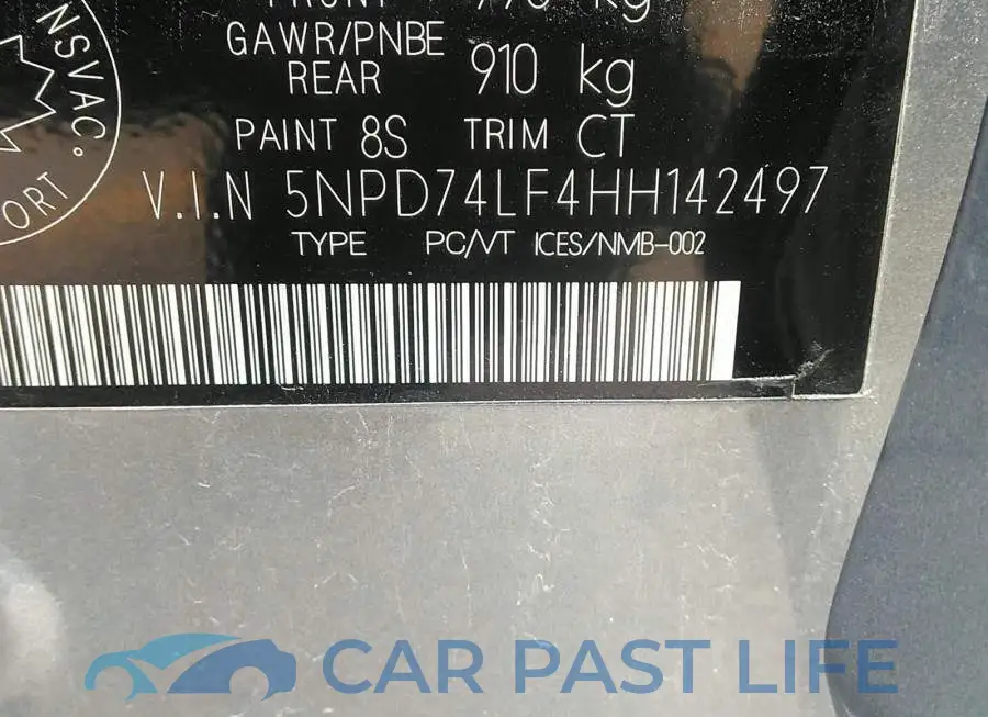 5NPD74LF4HH142497# 9