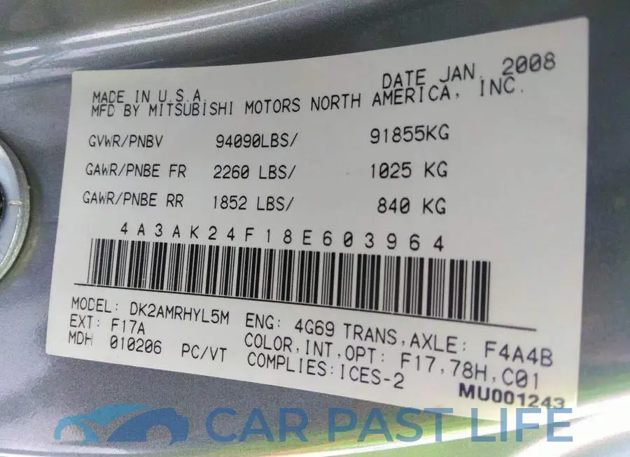 4A3AK24F18E603964# 9