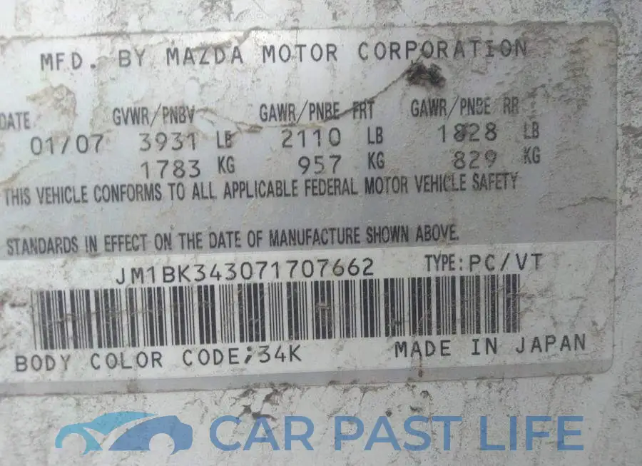 JM1BK343071707662# 9
