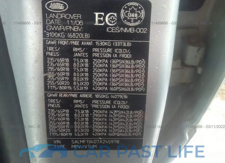 SALMF13407A245978# 9