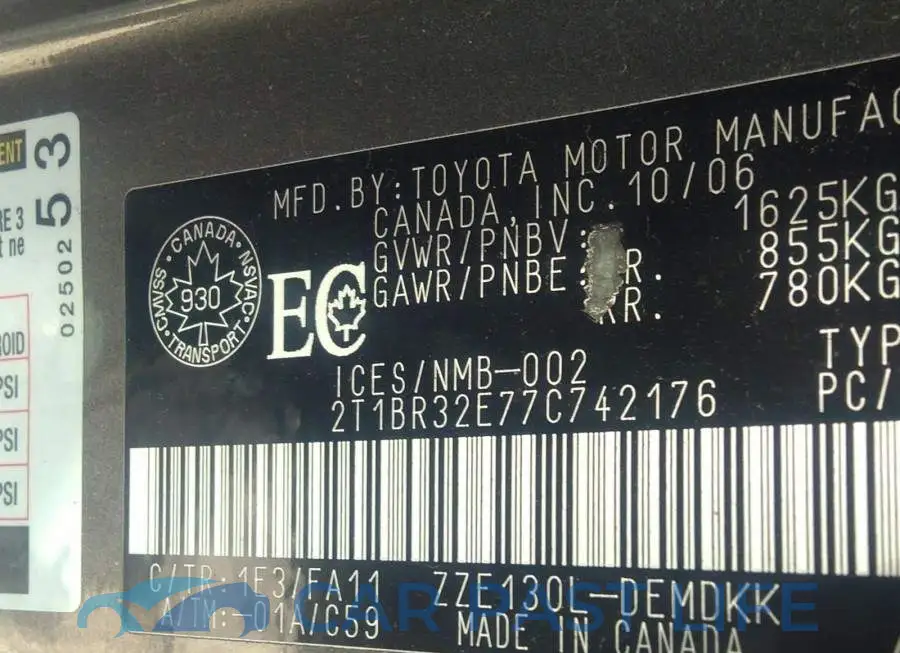 2T1BR32E77C742176# 9