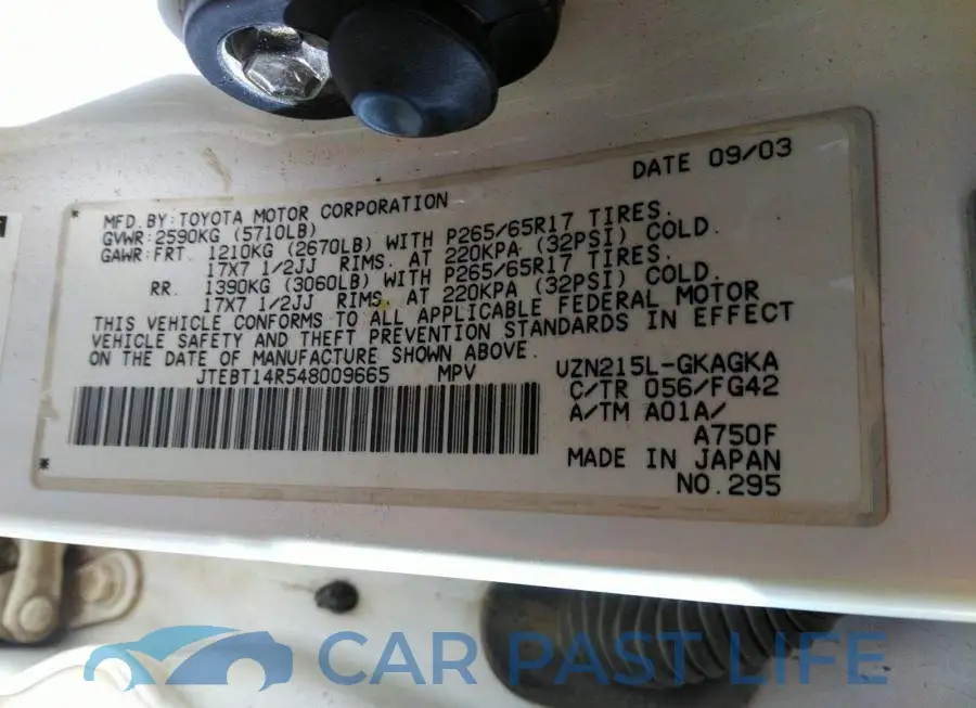 JTEBT14R548009665# 9