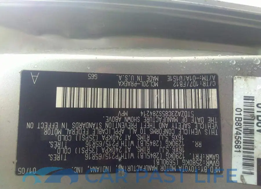 5TDZA23C85S284214# 9