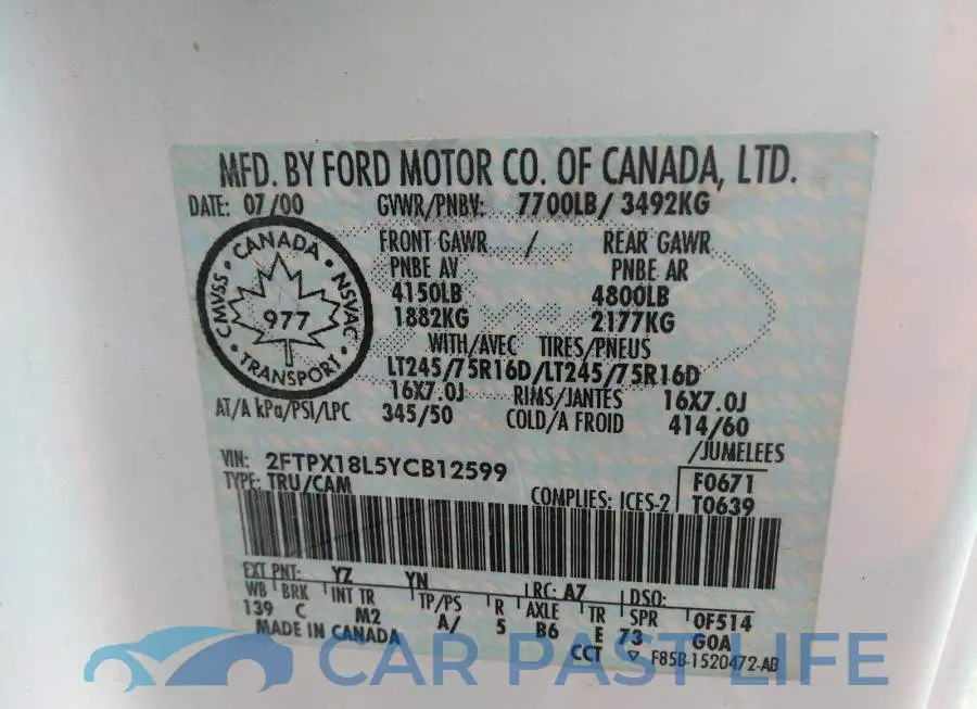 2FTPX18L5YCB12599# 9
