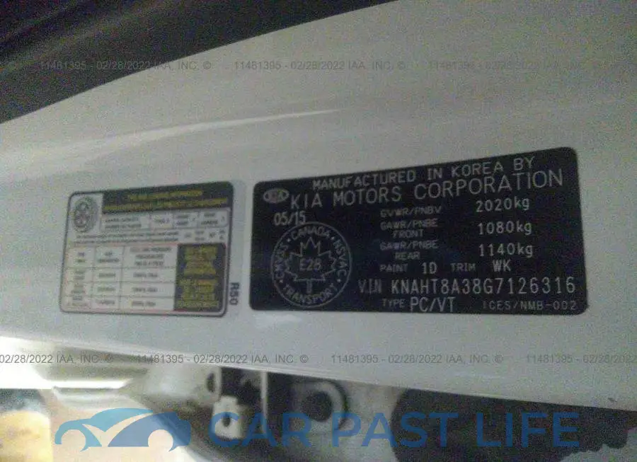 KNAHT8A38G7126316# 9