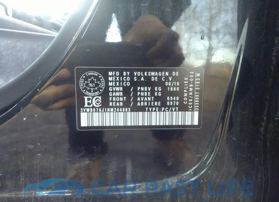 3VWB67AJ1HM244883# 9