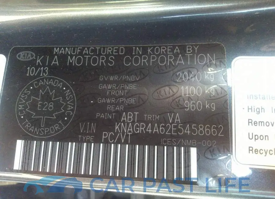 KNAGR4A62E5458662# 9