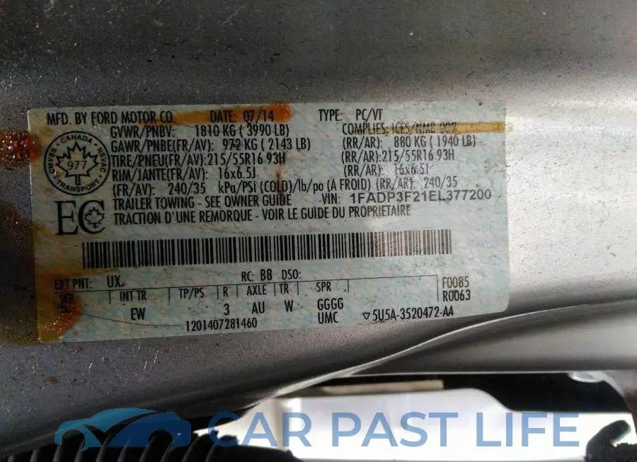 1FADP3F21EL377200# 9