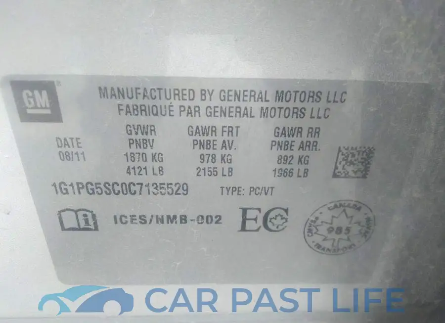 1G1PG5SC0C7135529# 9