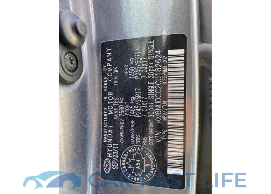 KM8NUDCC2CU182624# 9