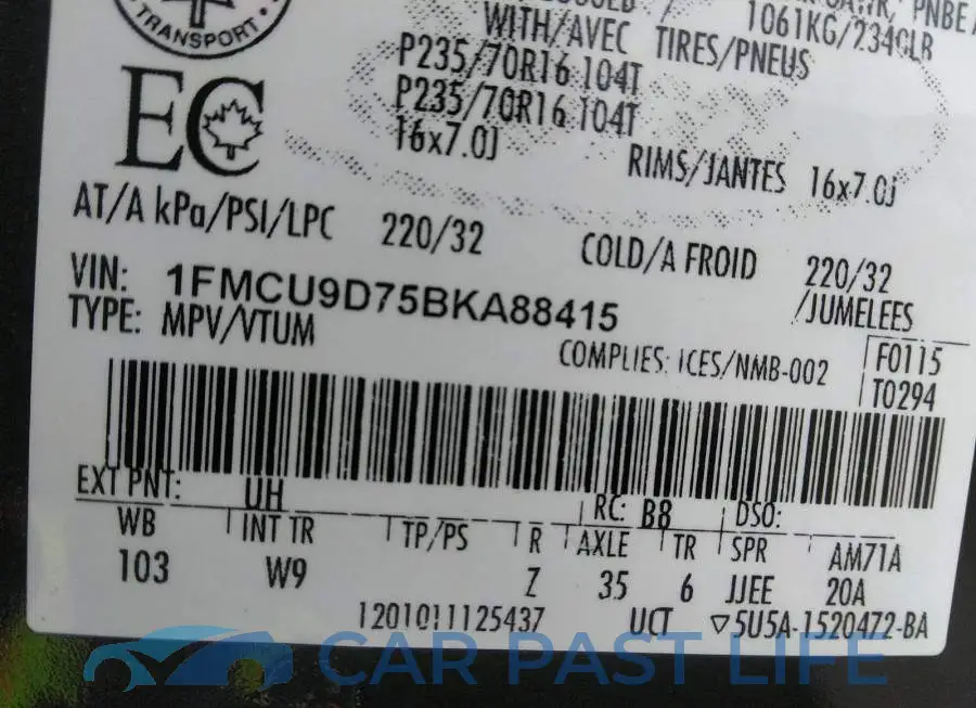1FMCU9D75BKA88415# 9