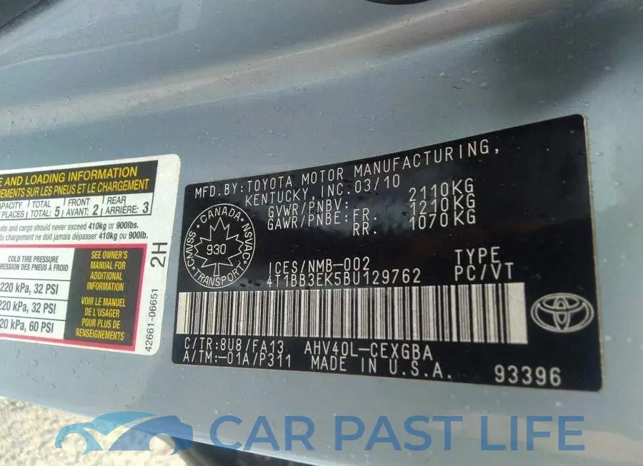 4T1BB3EK5BU129762# 9