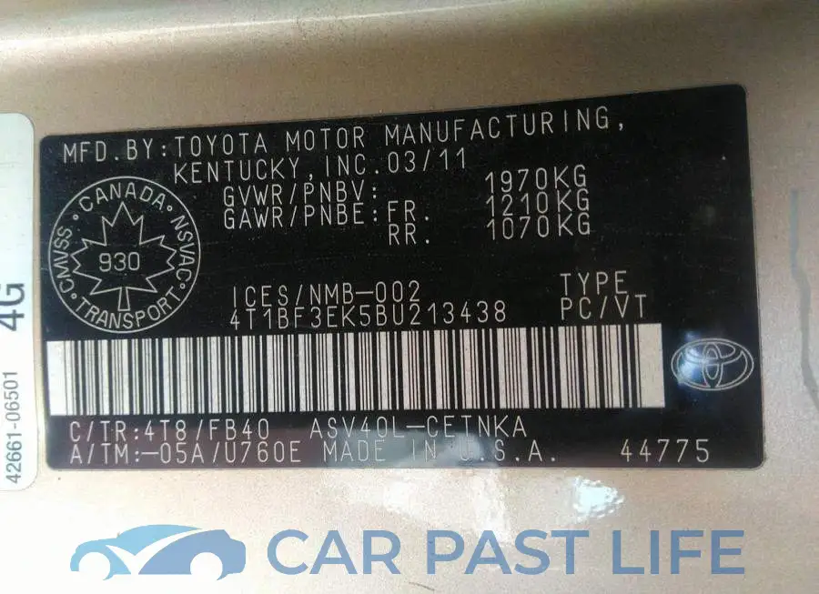 4T1BF3EK5BU213438# 9