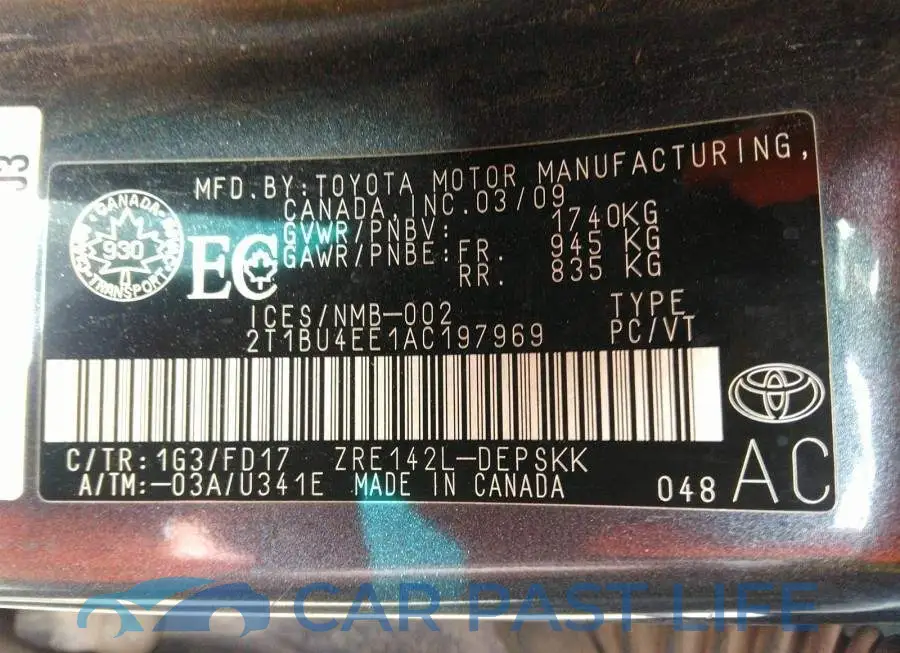 2T1BU4EE1AC197969# 9